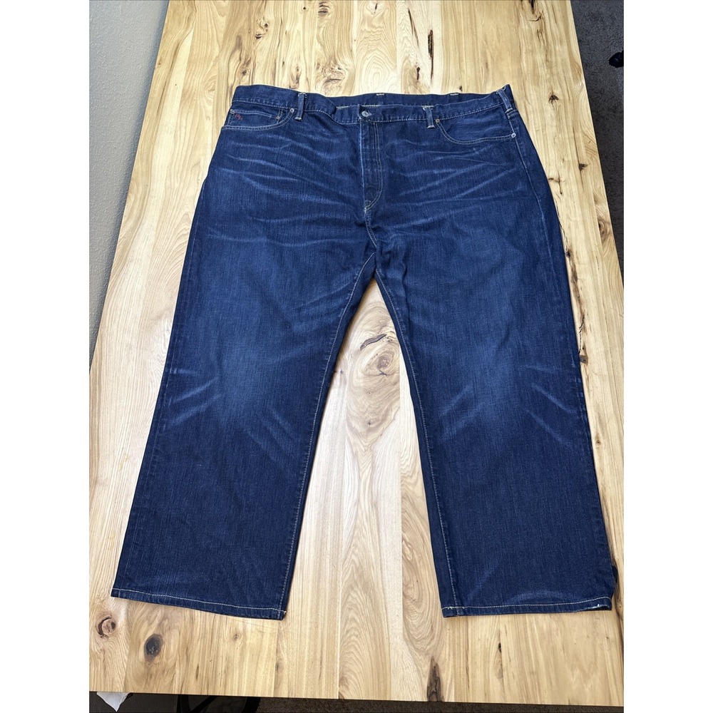 Polo Ralph Lauren Jeans Men's 50Bx32 Big Varick Slim Straight Dark Wash Denim